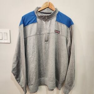 Vineyard Vines Pullover Mens 2XL Gray Performance Quarter Zip Sweater Golf